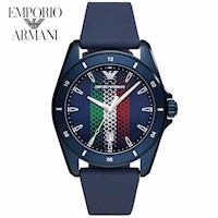 Reloj Emporio Armani Sigma Italia AR11263 Fecha Correa de Silicona Azul